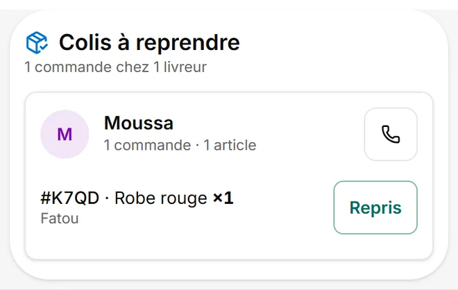 Capture de l’application Eazysell, compte d’exemple