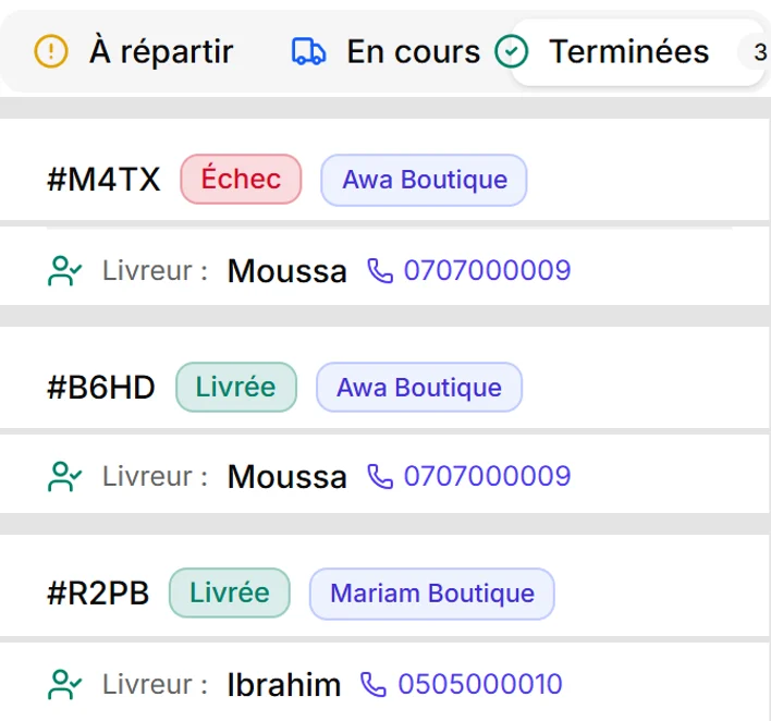 Capture de l’application Eazysell, compte d’exemple