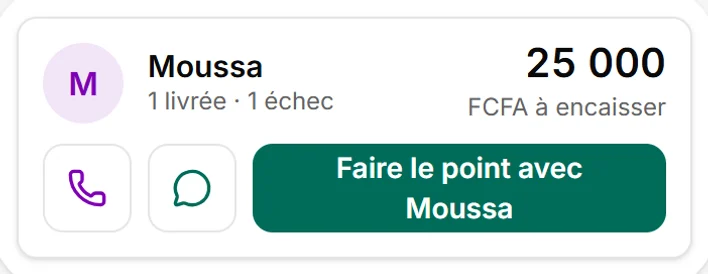 Capture de l’application Eazysell, compte d’exemple